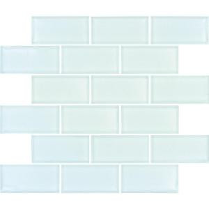 MS International Arctic Ice Subway 12 in. x 12 in. White Glass Mesh-Mounted Mosaic Tile