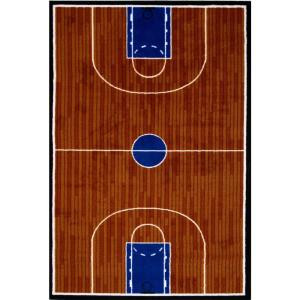LA Rug Inc. Fun Time Basketball Court Multi Colored 39 in. x 58 in. Area Rug