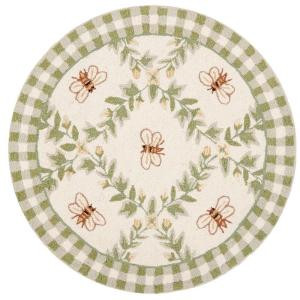 Safavieh Chelsea Ivory/Green 3 ft. x 3 ft. Round Area Rug