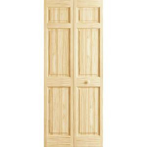 Frameport 30 in. x 80 in. 6-Panel Pine Unfinished Premium Interior Bi-fold Closet Door