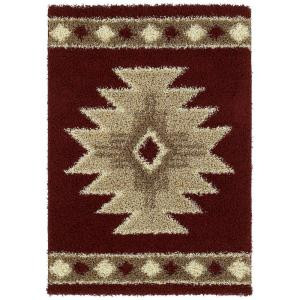 United Weavers Overstock Southwest Icon Cranberry 5 ft. 3 in. x 7 ft. 2 in. Contemporary Area Rug