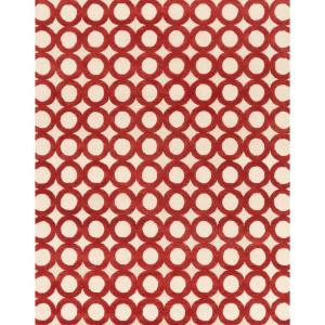 Loloi Rugs Weston Lifestyle Collection Ivory Red 7 ft. 9 in. x 9 ft. 9 in. Area Rug
