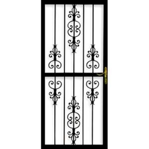 Grisham 309 Series Heritage 30 in. x 80 in. Steel Black Prehung Security Door