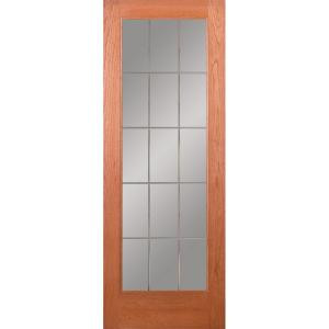 Feather River Doors 15-Lite Illusions Woodgrain 1-Lite Unfinished Cherry Interior Door Slab