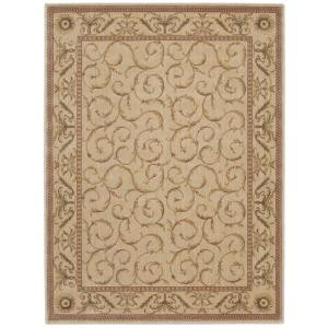 Nourison Rug Boutique Scrollwork Ivory 5 ft. 6 in. x 7 ft. 5 in. Area Rug