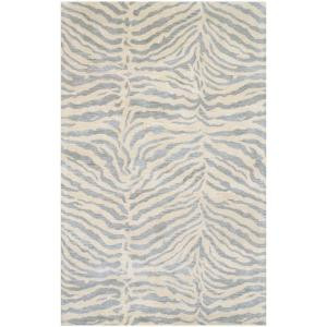 BASHIAN Greenwich Collection Safari Light Blue 5 ft. 6 in. x 8 ft. 6 in. Area Rug