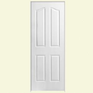 Masonite Textured 4-Panel Arch Top Hollow Core Primed Composite Prehung Interior Door