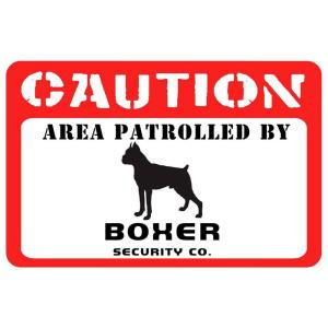 Bungalow Flooring Printed Caution: Boxer 17.5 in. x 26.5 in. Pet Mat