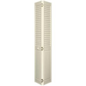 Home Fashion Technologies 2 in. Louver/Panel Behr Distant Tan Solid Wood Interior Bifold Closet Door