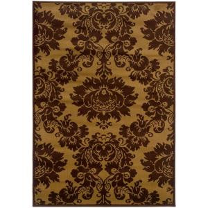 LR Resources Transitional Dark Yellow and Light Brown 1 ft. 10 in. x 3 ft. 1 in. Plush Indoor Area Rug