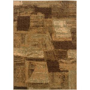 LR Resources Contemporary Light Brown and Cream Rectangle 5 ft. 3 in. x 7 ft. 5 in. Plush Indoor Area Rug