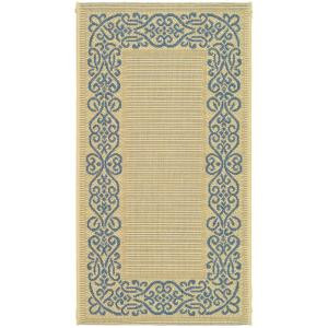 Safavieh Courtyard Natural/Blue 2 ft. x 3.6 ft. Area Rug