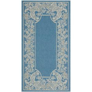 Safavieh Courtyard Blue/Natural 2 ft. x 3.6 ft. Area Rug