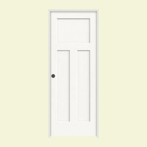 JELD-WEN Craftsman Smooth 3-Panel Painted Molded Prehung Interior Door
