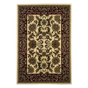 Kas Rugs Classic Kashan Ivory/Red 7 ft. 7 in. x 10 ft. 10 in. Area Rug