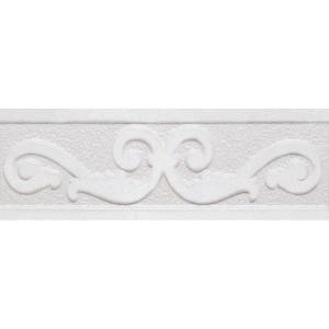 PORCELANOSA Listel Vento 4 in. x 8 in. Blanco Ceramic Trim Tile