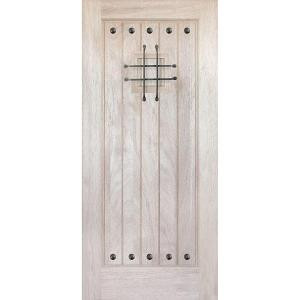 Main Door Rustic Mahogany Type Unfinished V-Groove Solid Wood Speakeasy Entry Door Slab