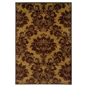 Lavish Home Traditional Yellow and Brown 5 ft. x 7 ft. 3 in. Area Rug