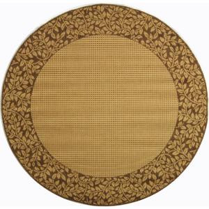 Safavieh Courtyard Natural/ Brown 5.3 ft. x 5.3 ft. Round Area Rug