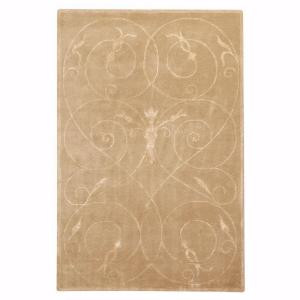 Home Decorators Collection Scrolls Brown and Gold 2 ft. x 3 ft. Area Rug