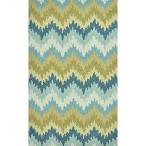 Loloi Rugs Summerton Life Style Collection Aqua Green 2 ft. 3 in. x 3 ft. 9 in. Accent Rug