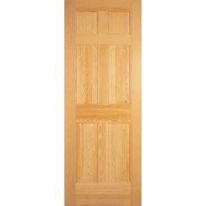 Masonite Smooth 6-Panel Solid Core Unfinished Pine Prehung Interior Door