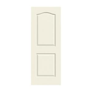JELD-WEN Woodgrain 2-Panel Eyebrow Top Painted Molded Interior Door Slab