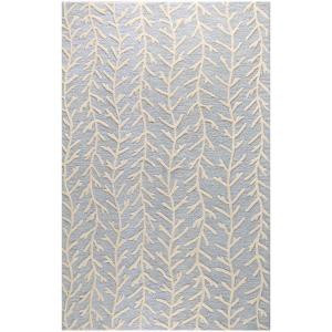 BASHIAN Verona Collection Raining Vines Light Blue 3 ft. 6 in. x 5 ft. 6 in. Area Rug