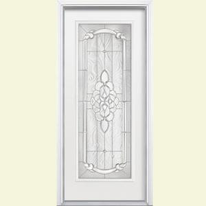 Masonite Oakville Full Lite Primed Smooth Fiberglass Entry Door with Brickmold