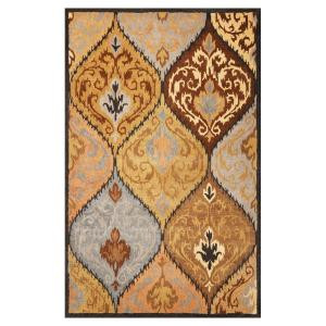 Kas Rugs Tribal Ornate Charcoal/Gold 3 ft. 3 in. x 5 ft. 3 in. Area Rug