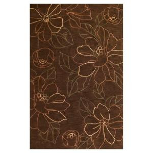 Kas Rugs Floral Place Mocha 8 ft. x 10 ft. Area Rug