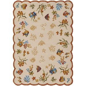 Couristan Outdoor Escape Coral Dive Sand 5 ft. 6 in. x 8 ft. Area Rug
