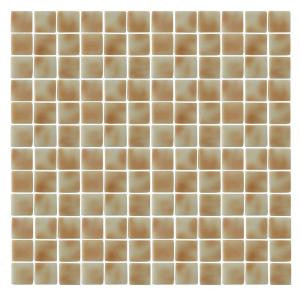 EPOCH Spongez S-Tan-1407 Mosiac Recycled Glass Mesh Mounted Floor & Wall Tile - 4 in. x 4 in. Tile Sample