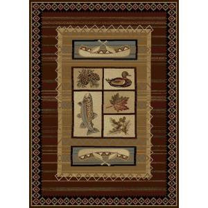 Tayse Rugs Nature Brown 5 ft. 3 in. x 7 ft. 3 in. Lodge Area Rug