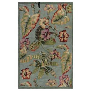 Kas Rugs All About Flowers Blue/Red 3 ft. 3 in. x 5 ft. 3 in. Area Rug