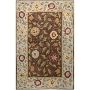 BASHIAN Wilshire Collection Floral Leaf Chocolate 7 ft. 9 in. x 9 ft. 9 in. Area Rug