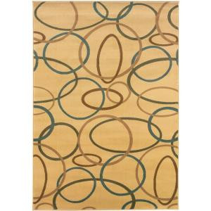 LR Resources Contemporary Cream Rectangle 7 ft. 9 in. x 9 ft. 9 in. Plush Indoor Area Rug