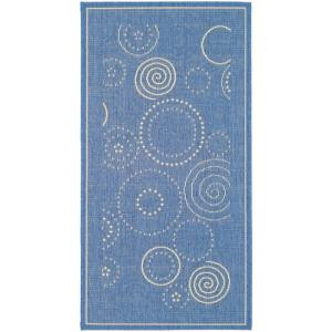 Safavieh Courtyard Blue/Natural 4 ft. x 5.6 ft. Area Rug