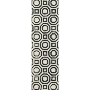 Loloi Rugs Weston Lifestyle Collection Ivory Black 2 ft. 3 in. x 7 ft. 6 in. Runner