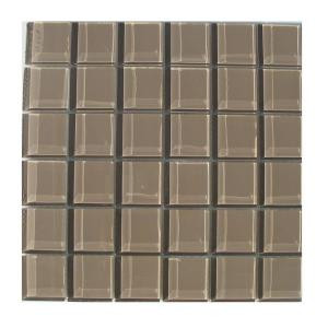 TAFCO PRODUCTS 12 in. x 12 in. x 1/4 in. Thick Squares Light Brown Glass Tile
