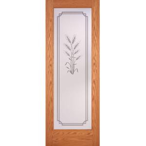 Feather River Doors Harvest Woodgrain 1-Lite Unfinished Oak Interior Door Slab