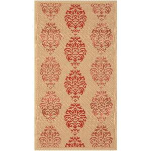 Safavieh Courtyard Natural/Red 2.6 ft. x 5 ft. Area Rug