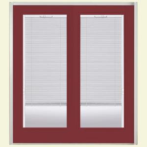 Masonite 72 in. x 80 in. Red Bluff Steel Prehung Right-Hand Inswing Miniblind Patio Door with No Brickmold