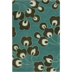 Chandra Amy Butler Turquoise 5 ft. x 7 ft. 6 in. Indoor Area Rug
