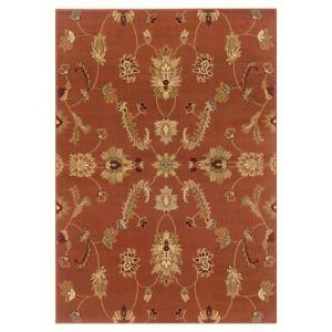 LR Resources Timeless Traditional Design in Rust 7 ft. 9 in. x 9 ft. 9 in. Indoor Area Rug