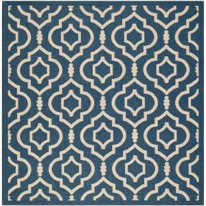 Safavieh Courtyard Navy/Beige 6.6 ft. x 6.6 ft. Square Area Rug