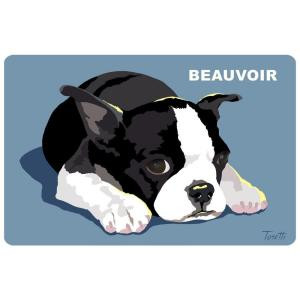 Bungalow Flooring Printed Boston Terrier 35 17.5 in. x 26.5 in. Mat