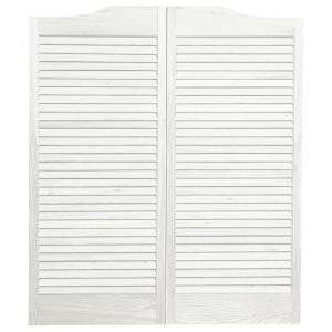 Pinecroft 30 in. x 42 in. Wood White Louvered Cafe Door