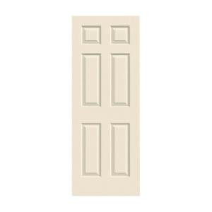 JELD-WEN Woodgrain 6-Panel Solid Core Primed Molded Interior Door Slab