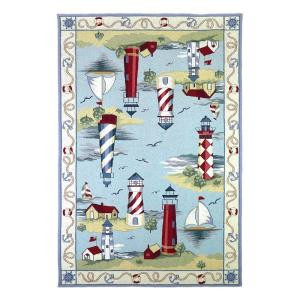 Kas Rugs Lighthouse View Blue 8 ft. x 10 ft. 6 in. Area Rug